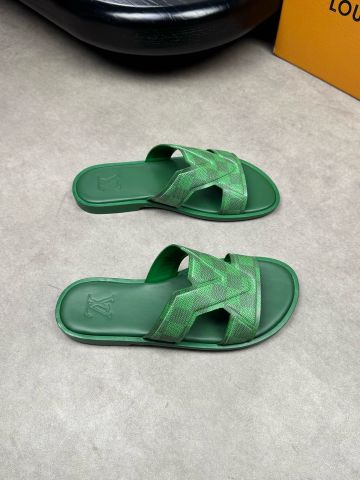 Dép nam L*V quai hoạ tiết caro đẹp cao cấp VIP 1:1