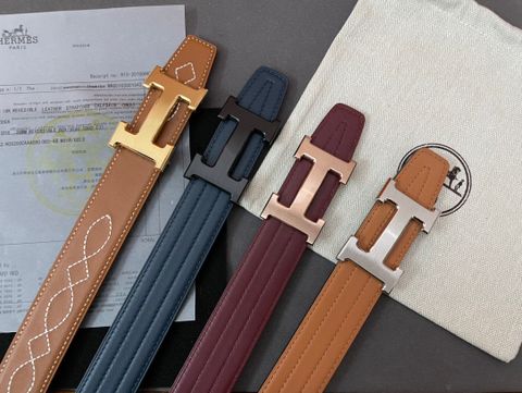 Belt nam nữ HERMES* thêu vân chỉ đẹp cao cấp