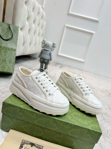 Giày thể thao nữ GUCCI* đế cao 5cm canvas hoạ tiết logo đẹp VIP 1:1