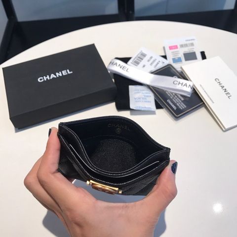 Ví nữ chanel* dáng nhỏ đựng thẻ da hạt cao cấp