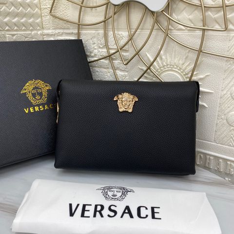 Clutch VERSACE* nam nữ sz 28cm da bò togo mềm nhập khẩu logo vàng cực đẹp sang SIÊU CẤP