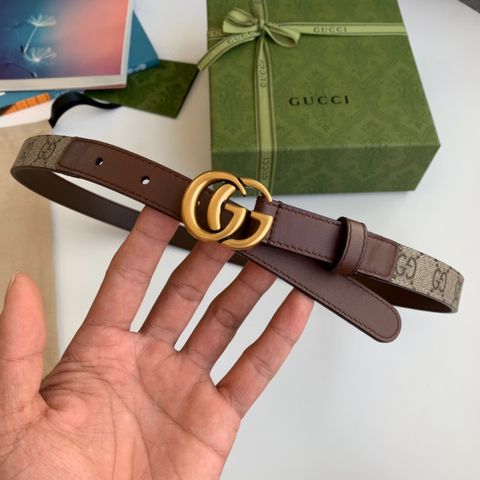 Belt nữ GUCCI* bản 3,2cm dây hoạ tiết logo phối da lỳ đẹp cao cấp