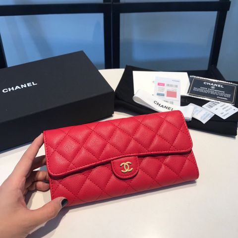 Ví nữ chanel* dáng dài 19cm da hạt đẹp nhiều màu SIÊU CẤP