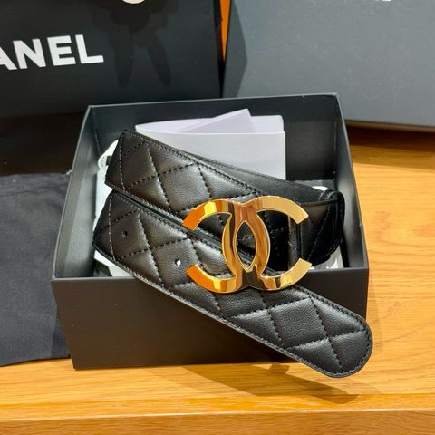 Belt nữ CHNEL* bản to Lambskin 4 cm Belt