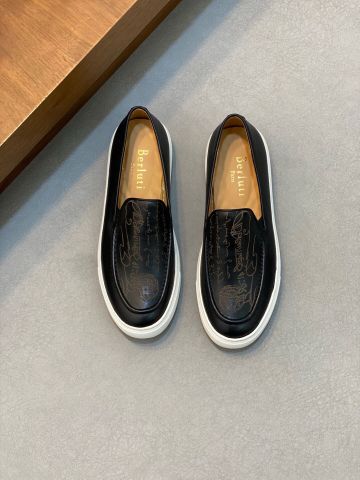 Giày slip on nam Berlut*i đã bò in chữ chìm nhuộm màu loang cực đẹp độc đáo cao cấp