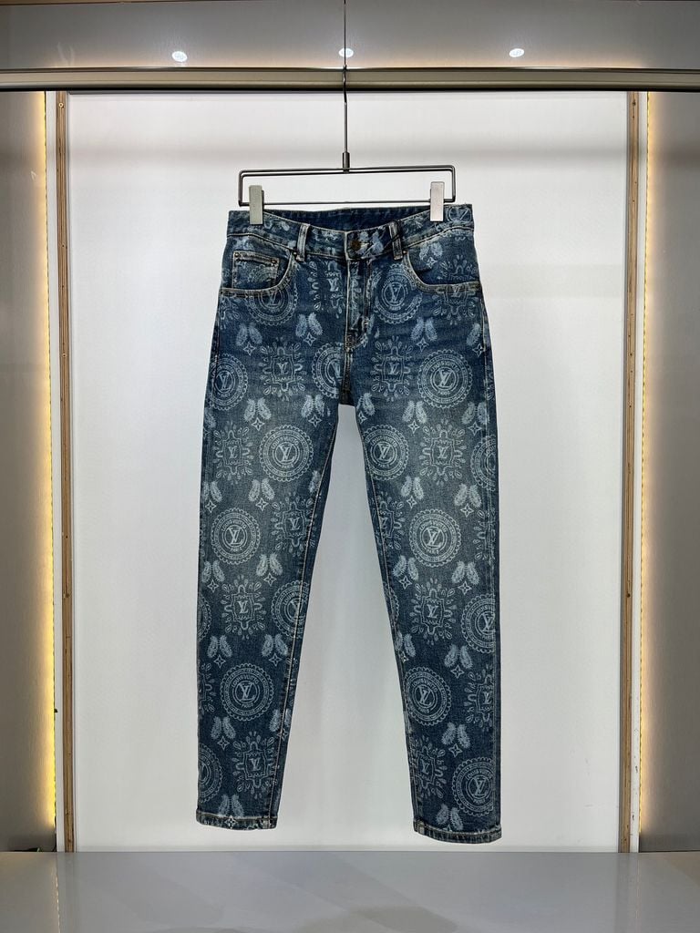 Quần jeans nam LV* hoạ tiết đẹp độc SIÊU CẤP 1600k tùy biến cao