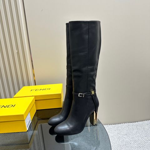 Boot FENDI* cổ cao gót tráng vàng cao 10cm dáng đẹp VIP 1:1