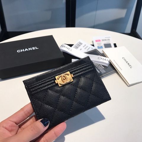 Ví nữ chanel* dáng nhỏ đựng thẻ da hạt cao cấp