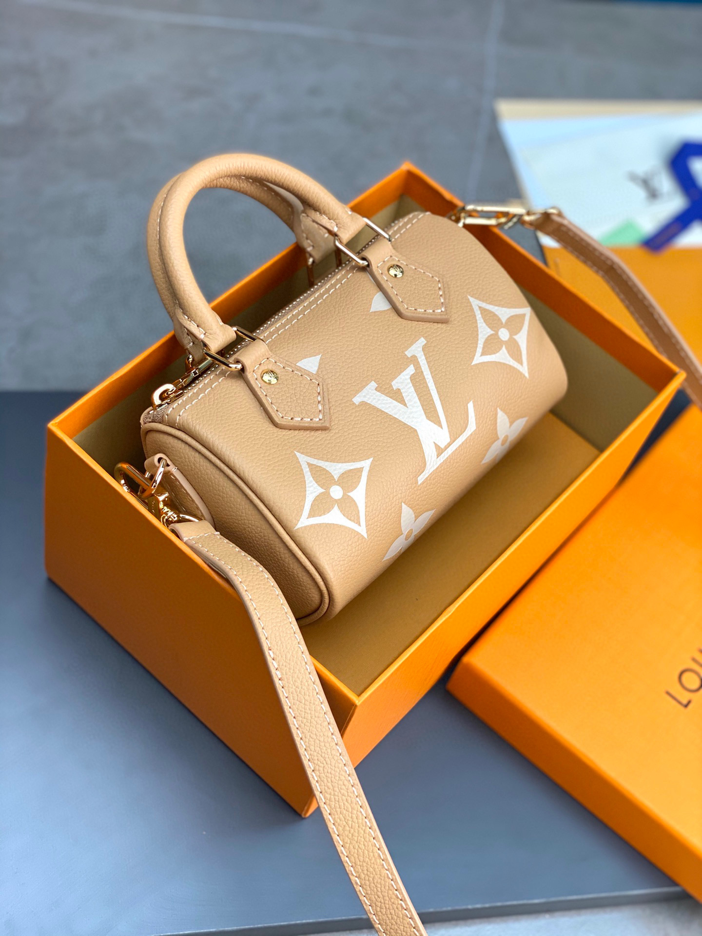 Túi Xách Pagina Oficial Louis Vuitton Túi Trống LV* Da Bò Dập Hoạ