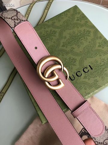 Belt nữ GUCCI* bản 3cm hoạ tiết logo phối da bò lỳ đẹp cao cấp