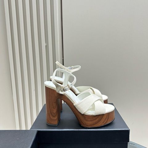 Sandal cao gót YSL* đế gỗ cao 12,5cm đẹp sang VIP 1:1