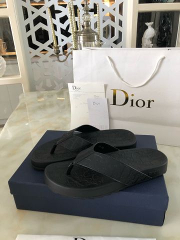 Dép tông nam Dior* quai và đế dập hoạ tiết oblique đẹp