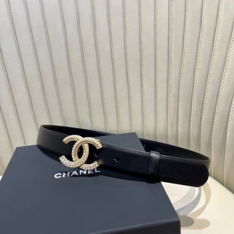 Belt nữ chanel* bản 3cm dây da bò mặt nạm ngọc và đá đẹp sang cao cấp