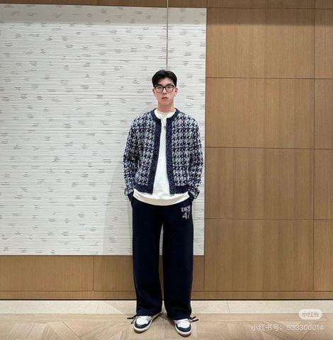 Áo khoác len nam nữ DIOR* chất dày dặn dệt hoạ tiết xanh dương mẫu mới cực đẹp VIP 1:1