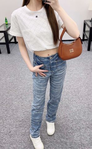 Quần jeans nữ CHNEL* hoạ tiết Quần Jean