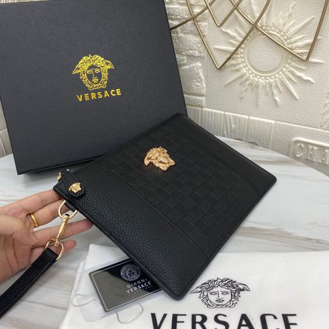 Clutch VERSACE* nam nữ 29cm logo vàng kiểu đẹp sang SIÊU CẤP