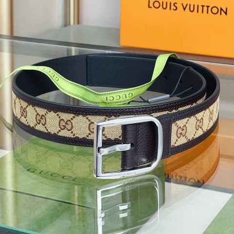 Belt nam GUCCI* bản 4cm dây hoạ tiết Logo lót da bò cao cấp