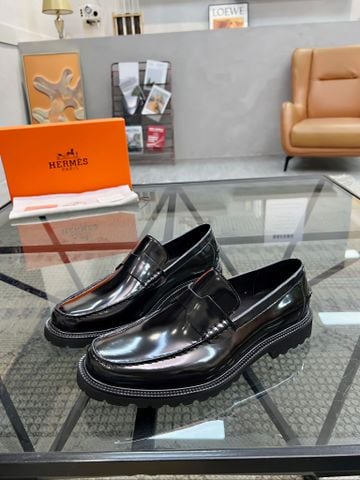 Giày nam Loafer Herme* da bóng đẹp lịch lãm cao cấp