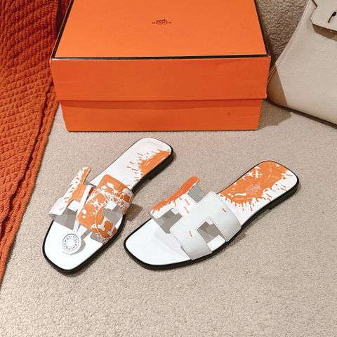 Dép nữ Herme*s Oran” Printed Slide