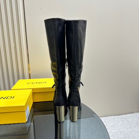 Boot FENDI* cổ cao gót tráng vàng cao 10cm dáng đẹp VIP 1:1