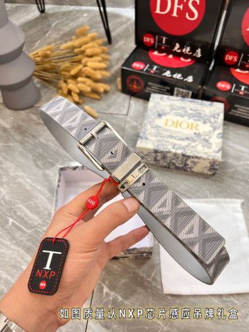 Belt DIOR* nam nữ hoạ tiết kim cương lót da bê đẹp cao cấp