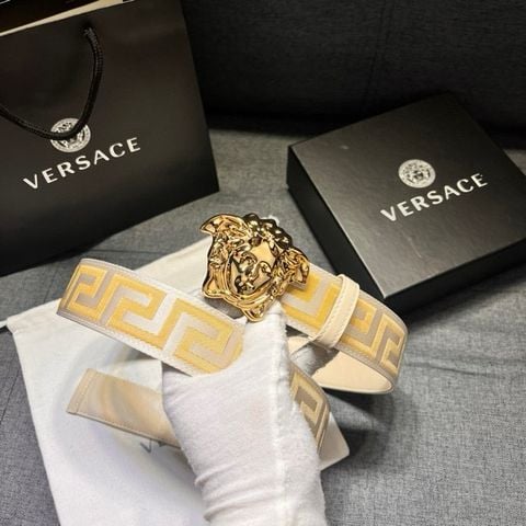 Belt nam VERSACE* dây vải hoạ tiết lót da bê xịn cao cấp