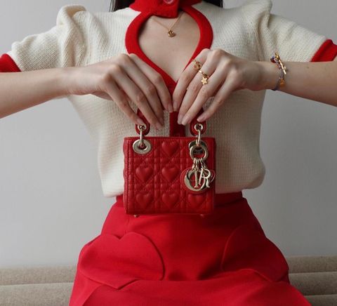 Túi xách nữ Dior* lady Amour siêu đẹp size 20cm kèm quai bản to, size mini 12cm quai nhỏ