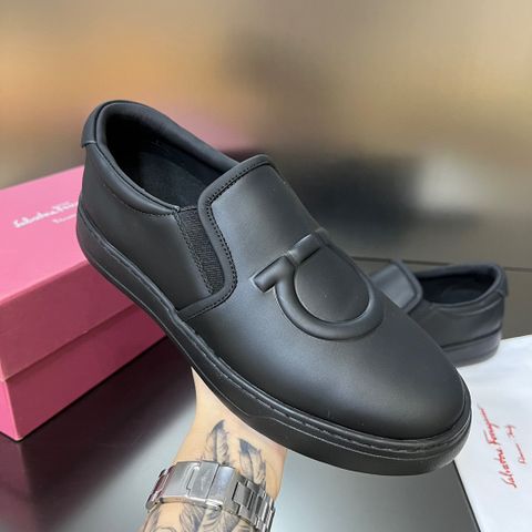 Giày slip on nam SALVATORE* da bò dập nổi Logo đẹp SIÊU CẤP