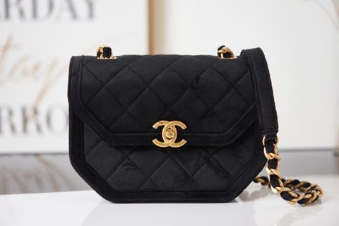 Túi xách nữ chanel* nhung phối màu đẹp SIÊU CẤP 19cm