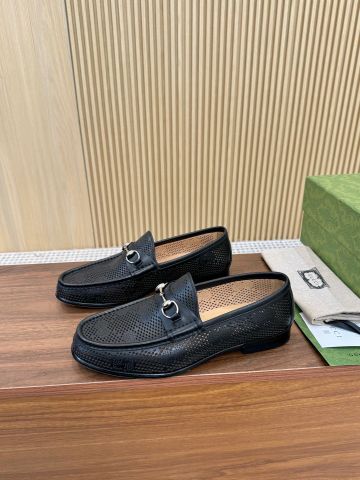 Giày nam Loafer GUCC* da bò dập hoạ tiết Logo cao cấp