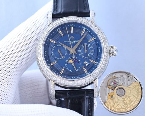 Đồng hồ nam vacheron* constantin* máy cơ dây da mặt viền kim đẹp VIP 1:1