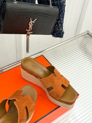 Dép nữ  Herme*s đế xuồng  Espadrille H