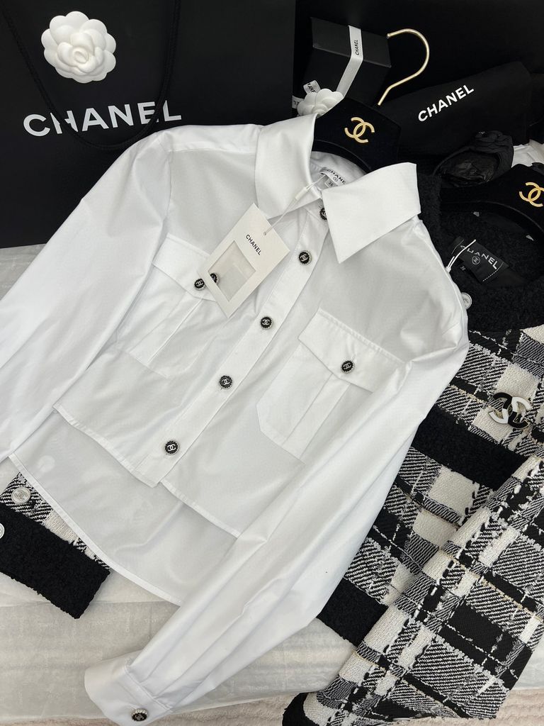 Áo sơ mi Chanel cổ trắng ht  MK MENSWEAR