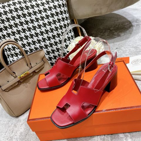 Sandal cao gót Hermes* gót vuông cao 6,5cm đẹp sang VIP 1:1