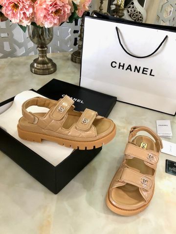 Sandal nữ CHA*NEL* thể thao đế cao da bóng đẹp VIP 1:1