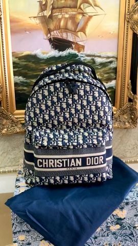 Ba lô DIOR* nam nữ hoạ tiết oblique cao cấp