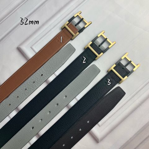 Belt nam nữ HERMES* bản 3,2cm dây da bò togo mềm nhập khẩu