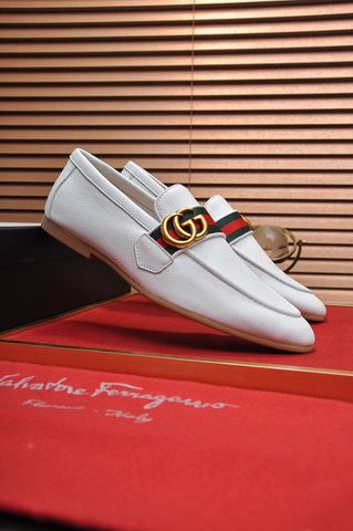 Giày lười GUCCI* da bò cao cấp màu trắng