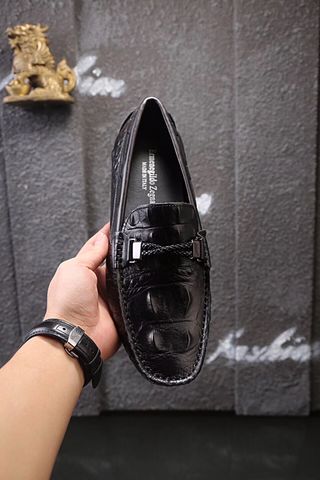 Giày lười zegna vân cá sấu down giá