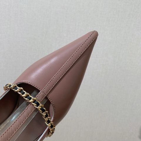 Giày cao gót Burberry* cao 10cm da bò lỳ xích vàng đẹp sang VIP 1:1