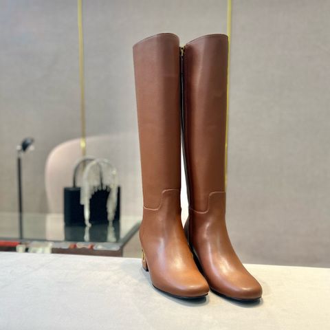 Boot VALENTINO* cổ cao gần gối da bê xịn gót vuông cao 6cm VIP 1:1