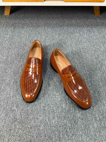 Giày âu DIOR* da bóng hoạ tiết oblique VIP 1:1
