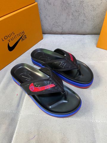 Dép tông nam LV* x nike air quai da bò