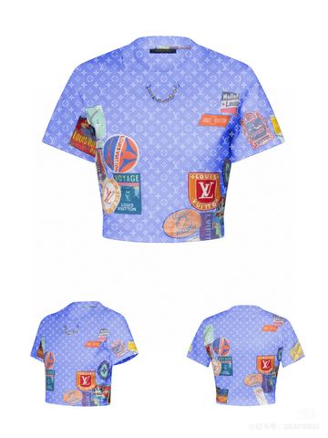 Áo phông nữ L*V Monogram Patch Cropped Tee