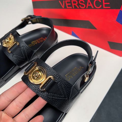 Sandal nam VERSACE* da bò mềm xịn khoá vàng đẹp cao cấp