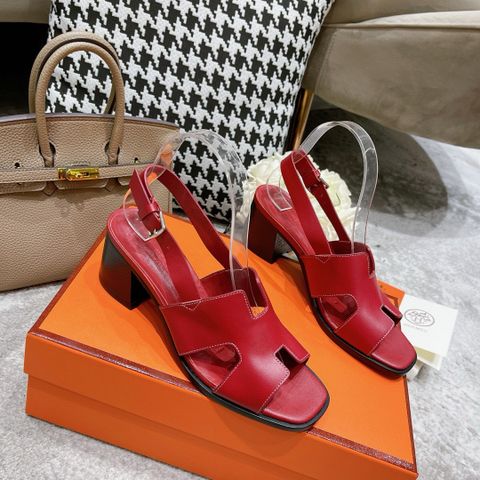 Sandal cao gót Hermes* gót vuông cao 6,5cm đẹp sang VIP 1:1