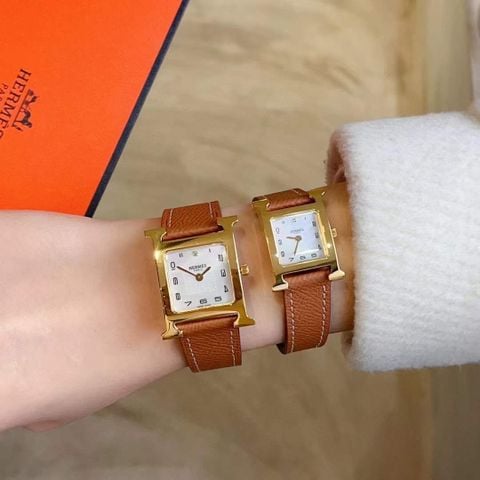 Đồng hồ nữ Hermes* dây da SIÊU CẤP