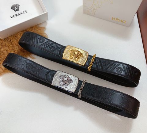 Belt nam VERSACE* mặt nạm đá dây da bò dập hoạ tiết nổi đẹp cao cấp