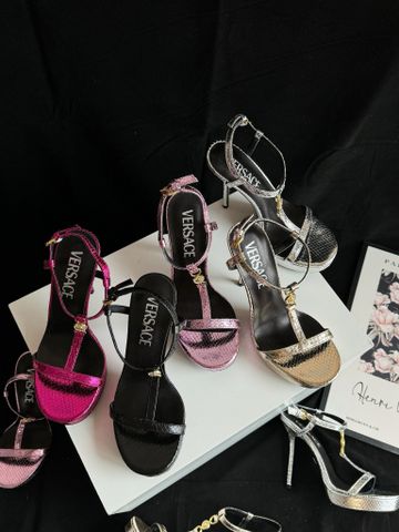 Sandal cao gót VERSACE* cao 10,5cm vân rắn đẹp sang VIP 1:1