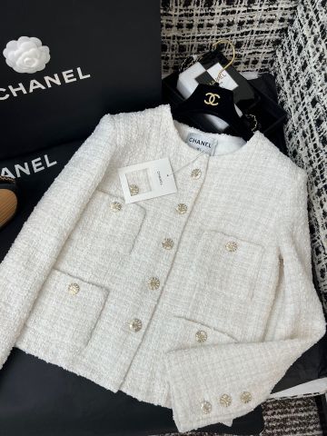 Áo khoác dạ chanel* tweet màu trắng đẹp sang VIP 1:1